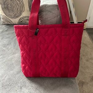 Victoria's Secret Red Heart Quilted Tote